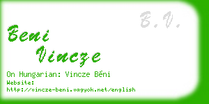 beni vincze business card